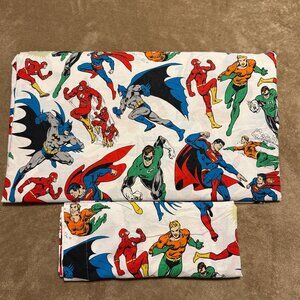 Pottery Barn Kids DC COMICS TWIN Duvet Cover Sham Set Organic Cotton button clos